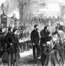 The End of the Tichborne Trial: the Claimant's farewell, 1874. Creator: Unknown