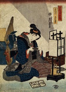 The End of the Twelfth Month (from the series The Twelve Months'), c1840-c1848 Artist: Ikeda Eisen