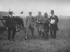 The end of a great flight: Mr Robert Slack's arrival at Hendon, 1913 (1934). Artist: Flight Photo