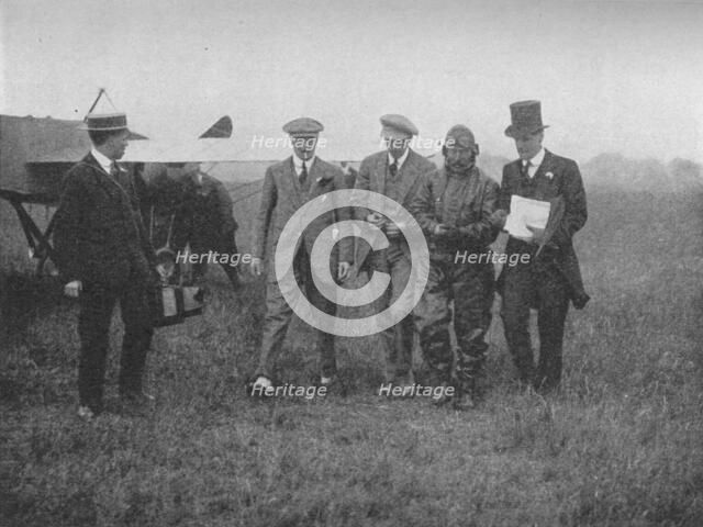 The end of a great flight: Mr Robert Slack's arrival at Hendon, 1913 (1934). Artist: Flight Photo.