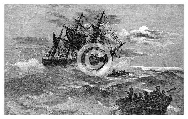The 'Endeavour' on the reef, Australia, 1770 (1886). Artist: Unknown