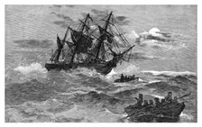 The Endeavour on the reef, Australia, 1770 (1886)