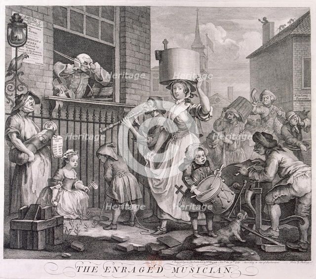 'The Enraged Musician', 1741. Artist: William Hogarth