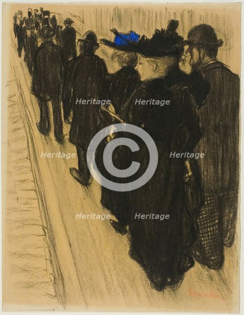 The Entourage, 1895. Creator: Theophile Alexandre Steinlen.