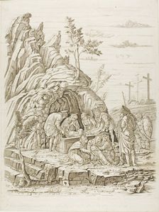 The Entombment, 1485/90, possibly printed in the 18th century. Creator: School of Andrea Mantegna
