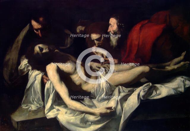 The Entombment. Copy after Ribera, 1879. Creator: Hans Heyerdahl.