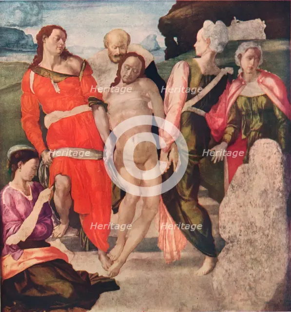The Entombment, c1500, (1911). Artist: Michelangelo Buonarroti