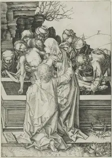 The Entombment, from The Passion, c. 1480. Creator: Martin Schongauer