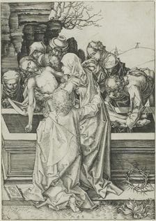 The Entombment, from The Passion, c. 1480. Creator: Martin Schongauer