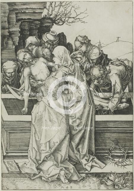 The Entombment, from The Passion, c. 1480. Creator: Martin Schongauer.