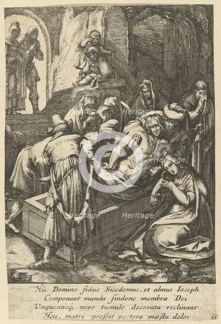 The Entombment, from The Passion of Christ, mid 17th century. Creator: Nicolas Cochin.