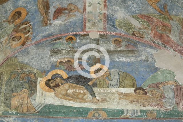 The Entombment of Christ, 12th century. Artist: Ancient Russian frescos  