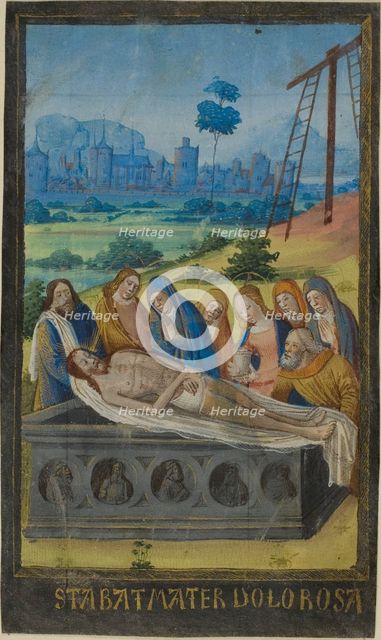 The Entombment (Stabat Mater Prayer), from a Book of Hours, c. 1480. Creator: Unknown.