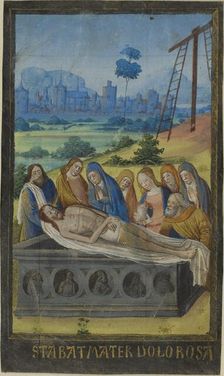 The Entombment (Stabat Mater Prayer), from a Book of Hours, c. 1480. Creator: Unknown