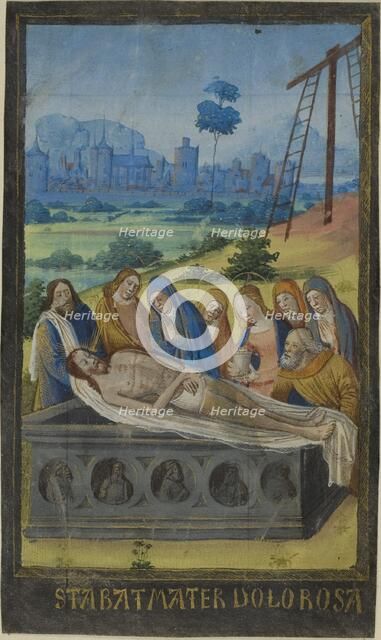 The Entombment (Stabat Mater Prayer), from a Book of Hours, c. 1480. Creator: Unknown.