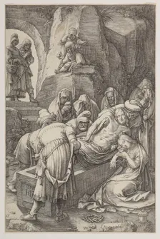 The Entombment, plate 11 from The Passion of Christ, 1596. Creator: Hendrik Goltzius