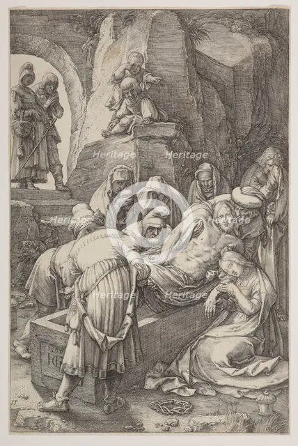 The Entombment, plate 11 from The Passion of Christ, 1596. Creator: Hendrik Goltzius.