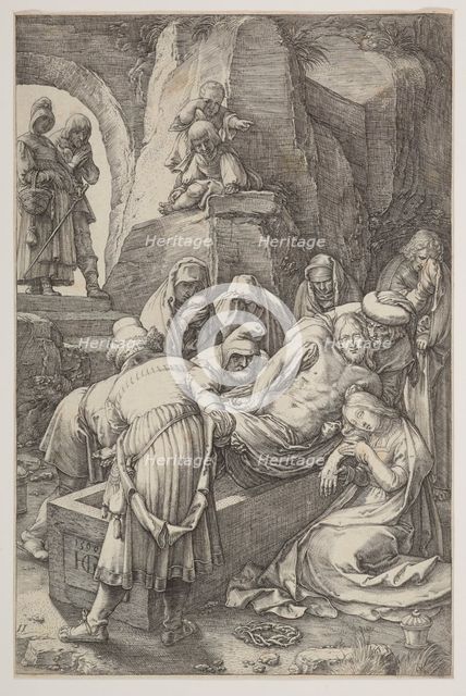 The Entombment, plate 11 from The Passion of Christ, 1596. Creator: Hendrik Goltzius.