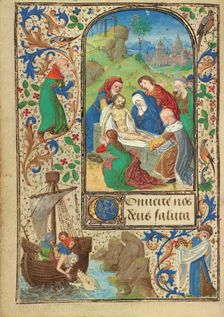 The Entombment; Prayer Book of Charles the Bold, about 1471. Creator: Lieven van Lathem