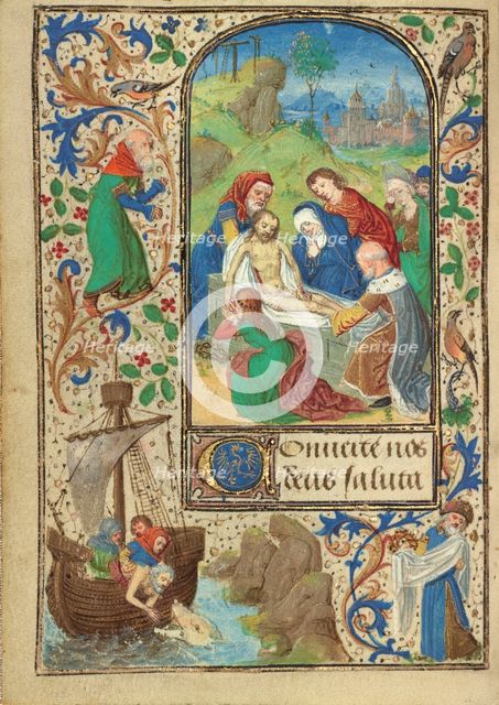 The Entombment; Prayer Book of Charles the Bold, about 1471. Creator: Lieven van Lathem.