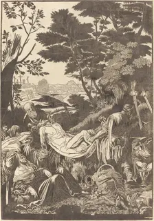 The Entombment [recto], 1739. Creator: John Baptist Jackson