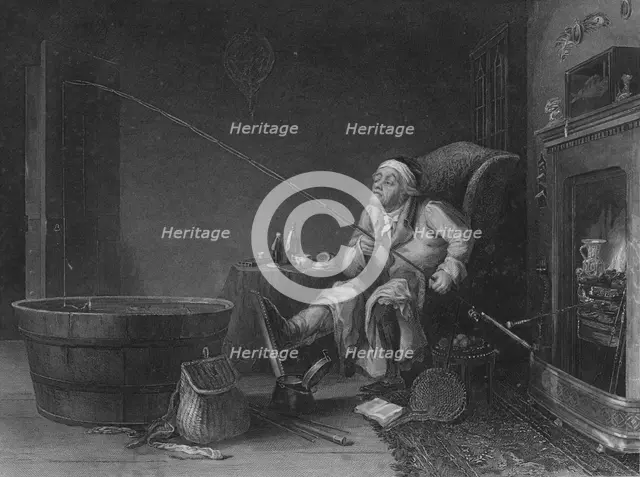 'The Enthusiast (‘The Gouty Angler’)', 1850. Artist: HG Beckwith.