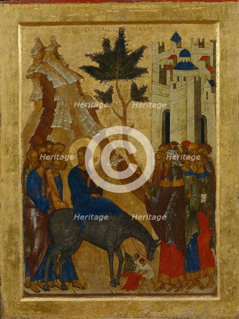 The Entry of Christ into Jerusalem, 1497. Artist: Russian icon  