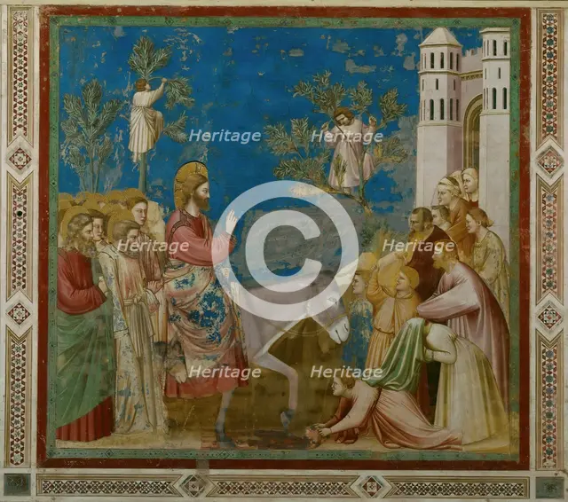The Entry of Christ into Jerusalem (From the cycles of The Life of Christ), 1304-1306. Creator: Giotto di Bondone (1266-1377).