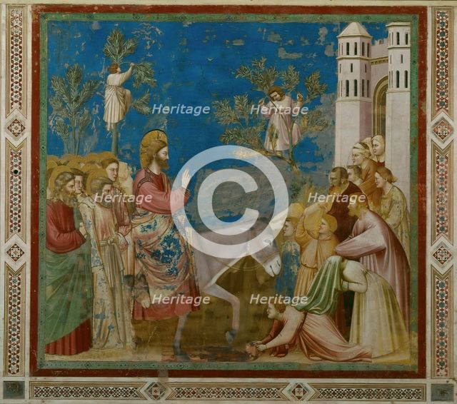 The Entry of Christ into Jerusalem (From the cycles of The Life of Christ), 1304-1306. Creator: Giotto di Bondone (1266-1377).