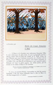 The entry of French troops into Metz, 19th November 1918, (1919). Artist: Andre Helle
