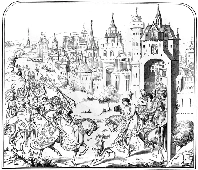 The entry of Queen Isabel into Paris, 15th century (1849). Artist: Unknown