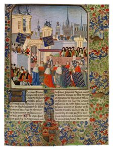The Entry of Queen Isabella into Paris c1385 (15th Century).Artist: Master of the Harley Froissart