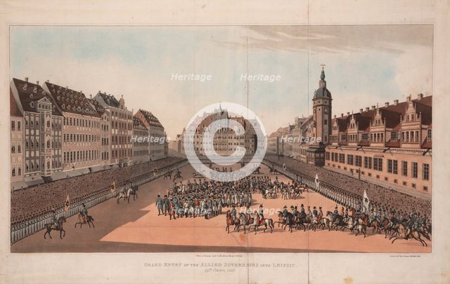 The Entry of the Allied Sovereigns into Leipzig on 19 October 1813. Artist: Anonymous, 19th century  