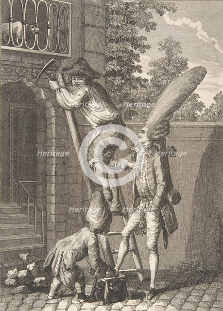 The Entry of the Baron of Caprice to the Home of Miss Favors (Entré du..., second half 18th century. Creator: Anon.