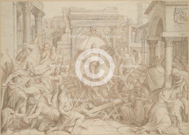 The Entrance of Charlemagne into Pavia, 1840. Creator: Julius Schnorr von Carolsfeld.