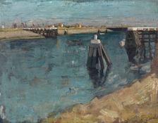 The Entrance of the Harbour at Zeebruges, c1920s. Creator: Alphonse Vermeylen
