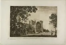 The Entrance of Warwick Castel from the Lower Court, plate 2, January 1776. Creator: Paul Sandby