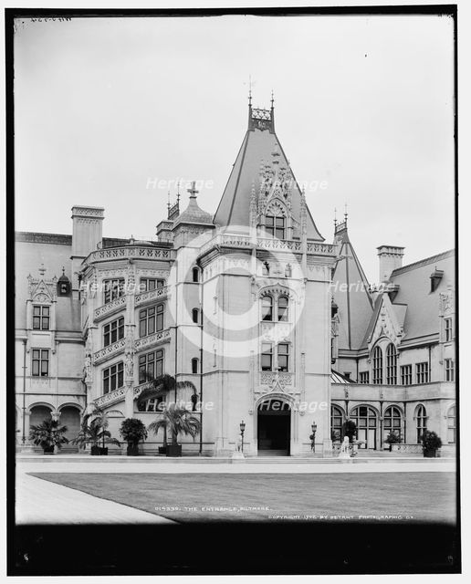 The entrance, Biltmore House, c1902. Creator: William H. Jackson.