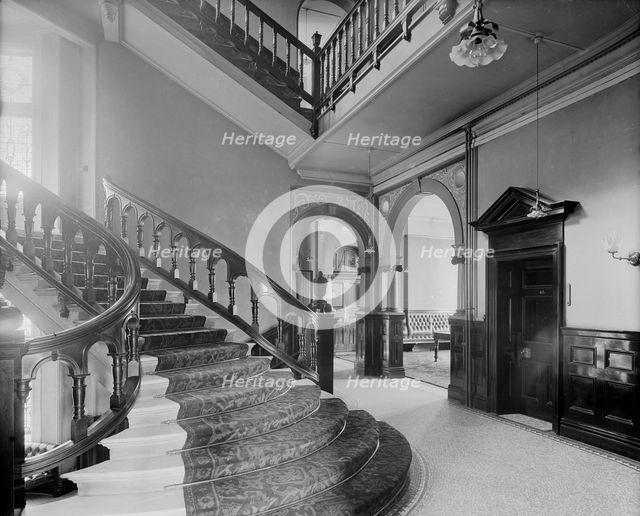 The entrance hall and main staircase of the Hotel Cecil, The Strand, London, 1903. Artist: Bedford Lemere and Company