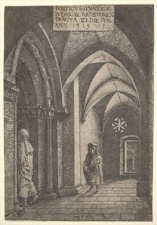 The Entrance Hall of the Regensburg Synagogue, 1519. Creator: Albrecht Altdorfer