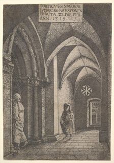 The Entrance Hall of the Regensburg Synagogue, 1519. Creator: Altdorfer, Albrecht (c. 1480-1538)