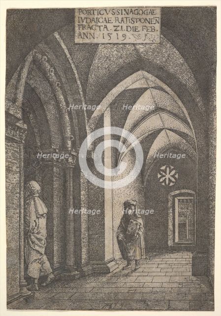 The Entrance Hall of the Regensburg Synagogue, 1519. Creator: Altdorfer, Albrecht (c. 1480-1538).