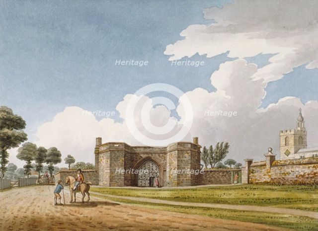 The entrance to Manor House, West Drayton, Middlesex, c1790. Artist: Anon