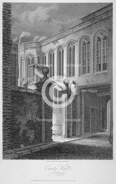 The entrance to Crosby Hall at no 36 Bishopsgate, City of London, 1804. Artist: James Sargant Storer