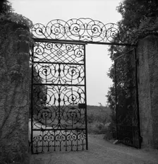 The entrance to Ekebyhov Castle, Ekero, 1960. Creator: Unknown