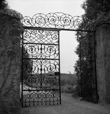 The entrance to Ekebyhov Castle, Ekero, 1960. Creator: Unknown