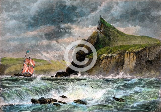 The entrance to Fowey Harbour, Cornwall, 19th century. Artist: Unknown