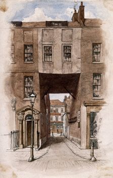 The entrance to Little Ormond Yard, off Great Ormond Street, 1882. Creator: John Phillipps Emslie