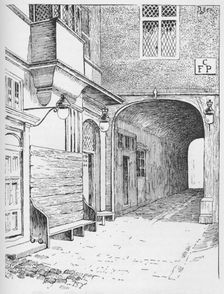 The Entrance to Speaker's Ward as it appeared before the fire c1897. Artist: William Patten