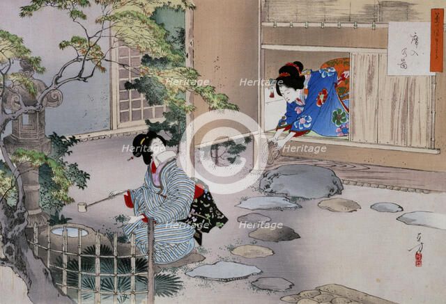 'The Entrance to the Tea Rooms', c1886-1908. Artist: Mizuno Toshikata